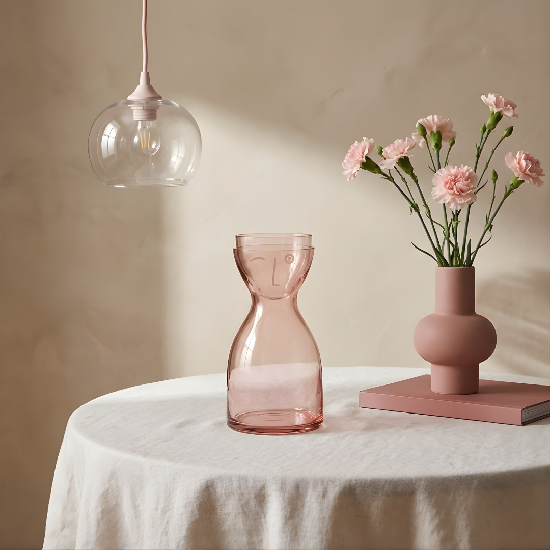 Set sticle de apa "Mr. & Mrs. Short" Roz Pudrat